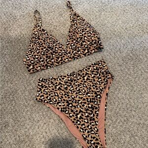 Aerie High Waisted Leopard Print Bikini